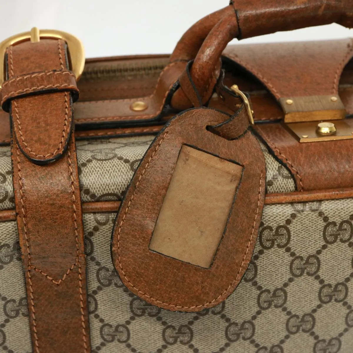 GUCCI GG Supreme Boston Bag PVC Beige mr177