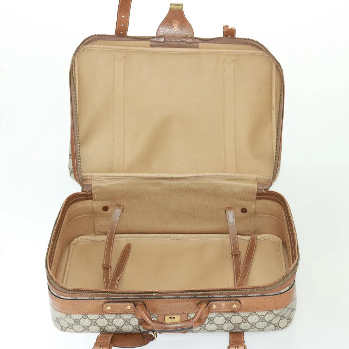 GUCCI GG Supreme Boston Bag PVC Beige mr177