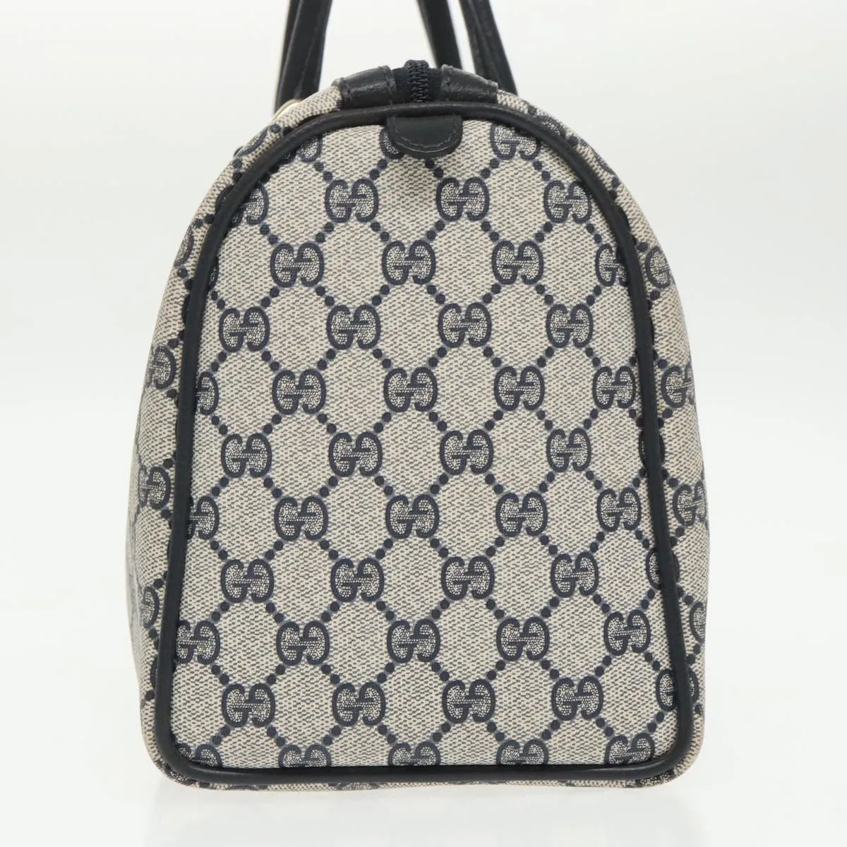 GUCCI GG Supreme Sherry Line Boston Bag PVC Navy Red 40 3842 ep6731