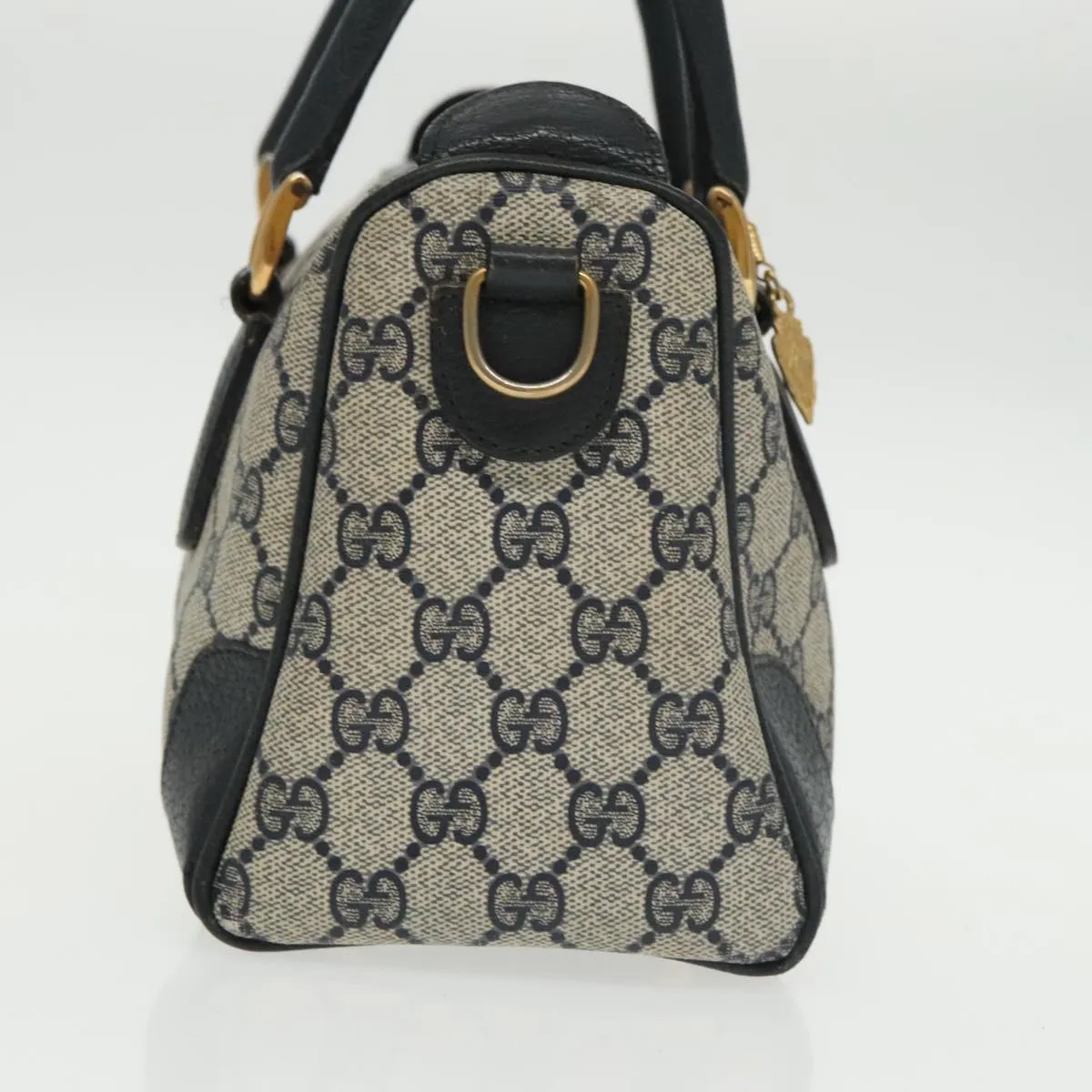 GUCCI GG Supreme Sherry Line Mini Boston Bag PVC Leather 2way Beige ki5153