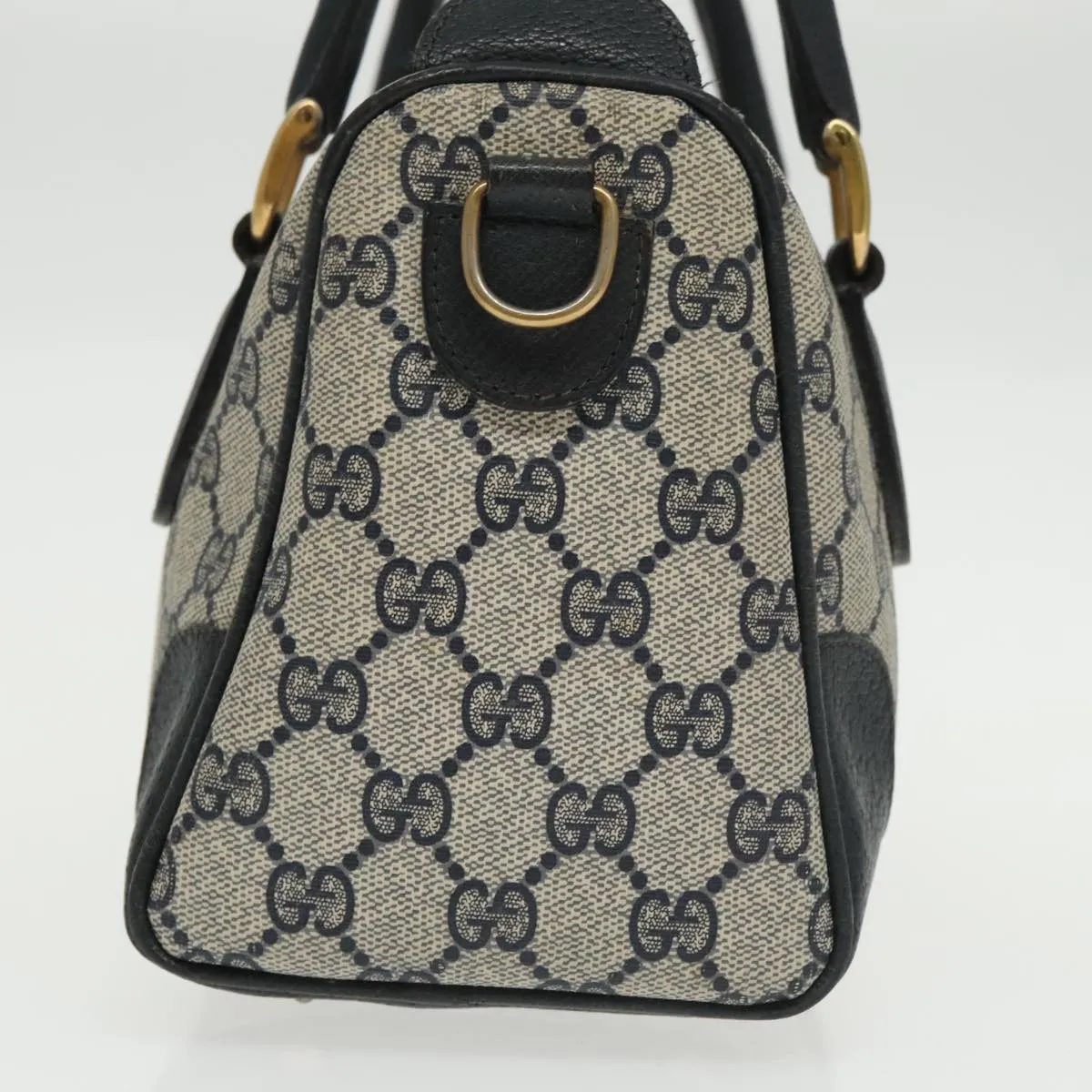 GUCCI GG Supreme Sherry Line Mini Boston Bag PVC Leather 2way Beige ki5153