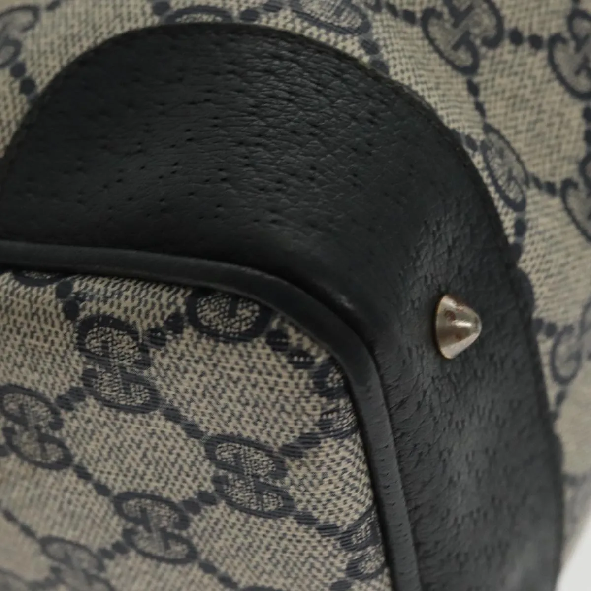 GUCCI GG Supreme Sherry Line Mini Boston Bag PVC Leather 2way Beige ki5153