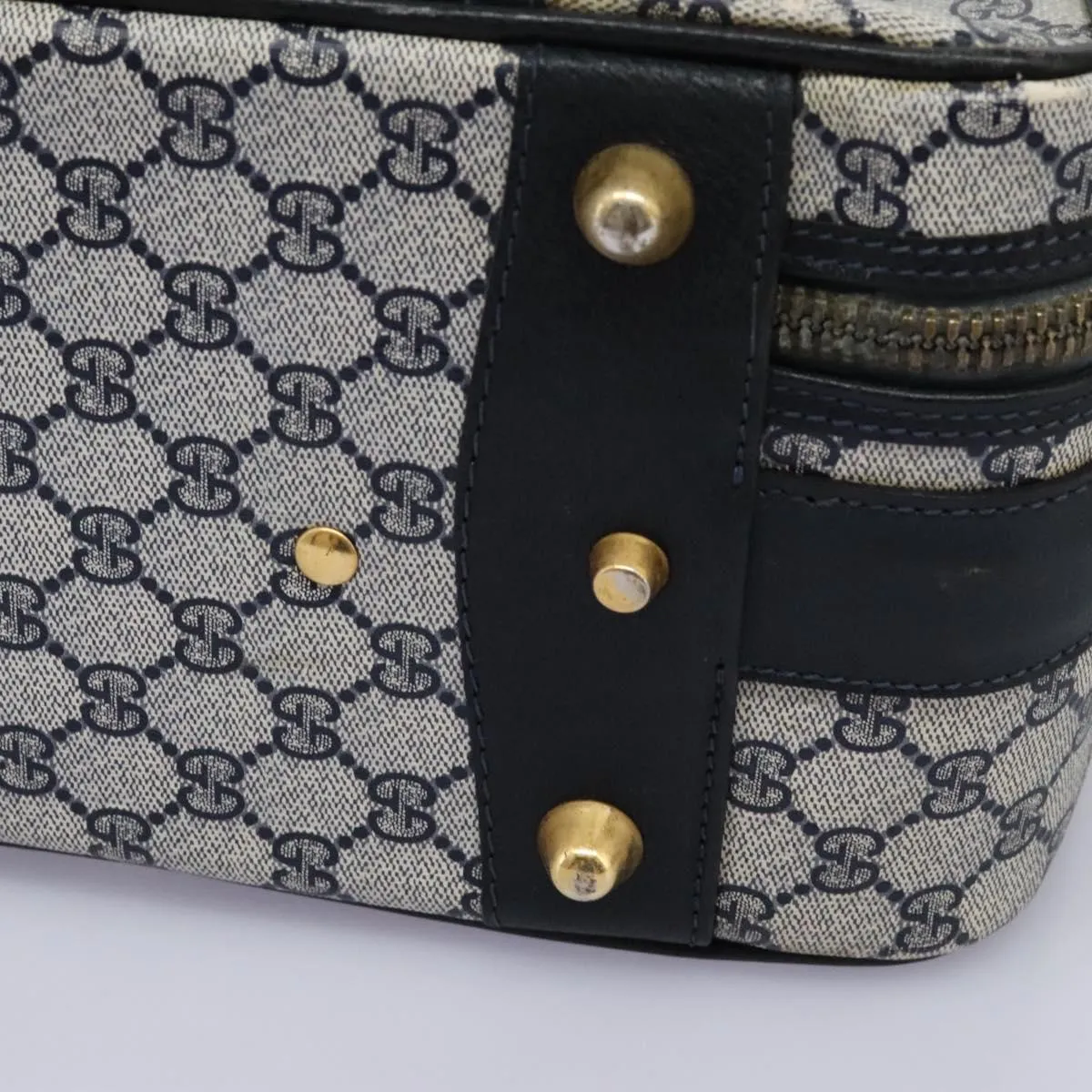 GUCCI GG Supreme Sherry Line Travel Case Boston Bag PVC Navy Red Auth fm4433