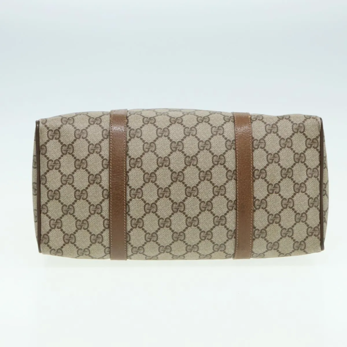GUCCI GG Supreme Web Sherry Line Boston Bag PVC Beige 39 02 007 yk13664
