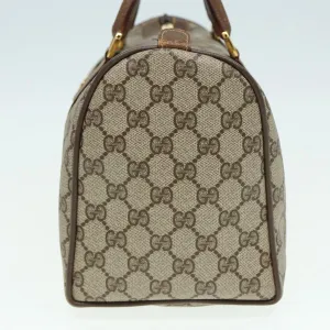 GUCCI GG Supreme Web Sherry Line Boston Bag PVC Beige 39 02 007 yk13664