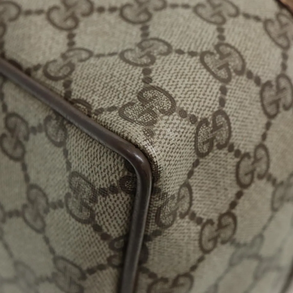 GUCCI GG Supreme Web Sherry Line Boston Bag PVC Beige 39 02 007 yk13664