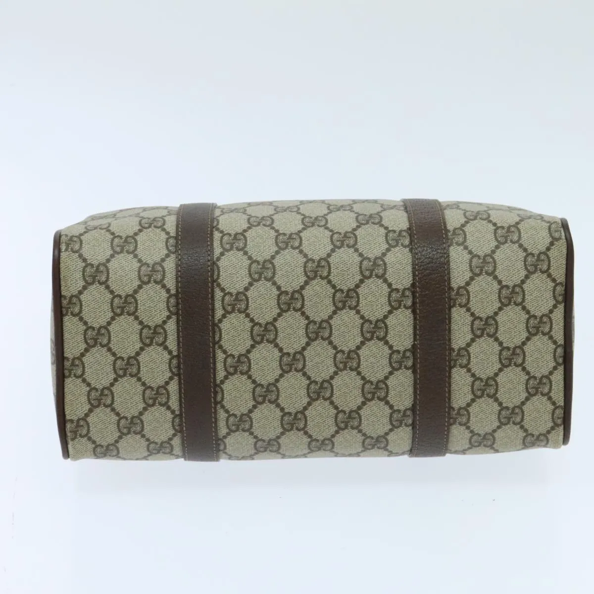 GUCCI GG Supreme Web Sherry Line Boston Bag PVC Beige Gold 39 02 006 95301