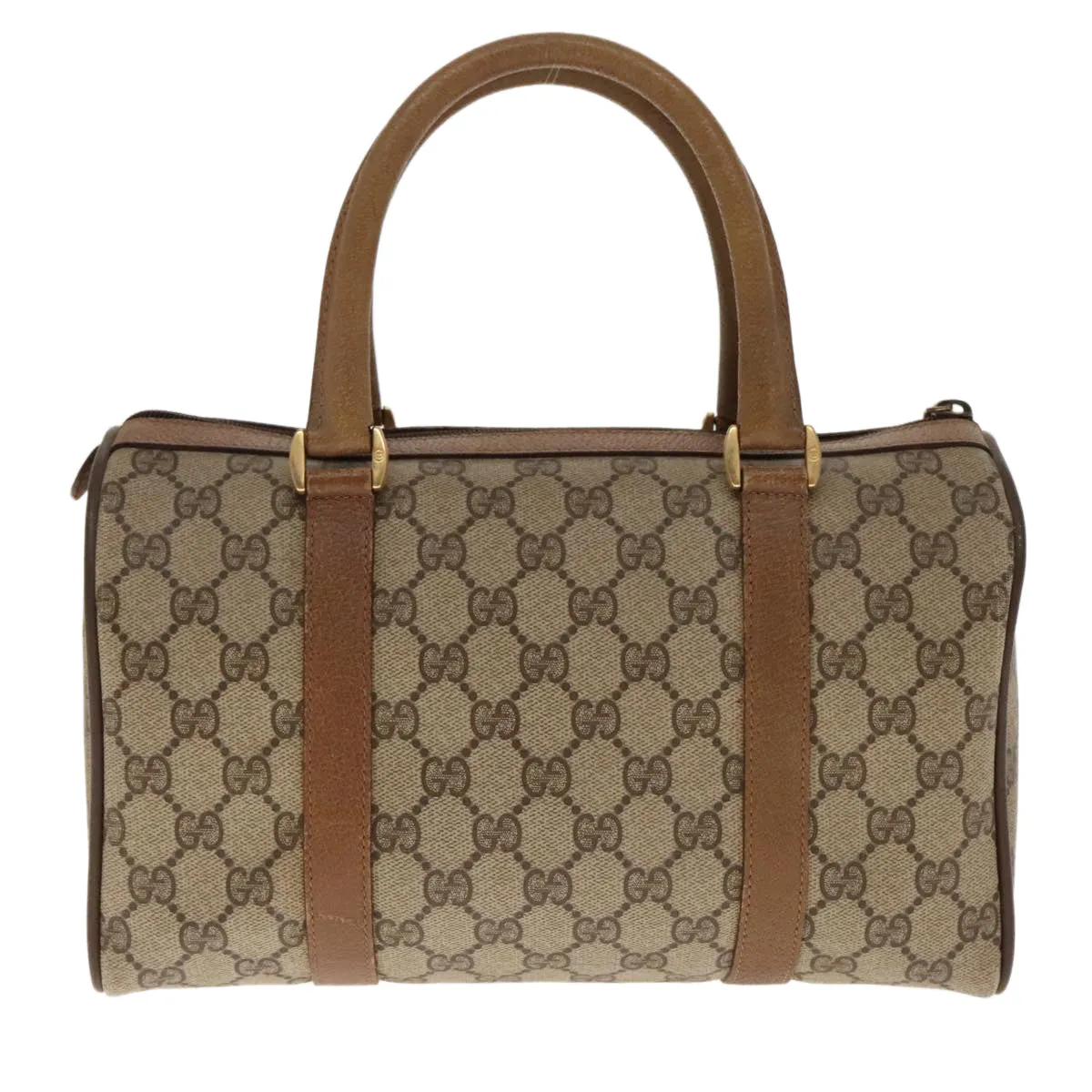 GUCCI GG Supreme Web Sherry Line Boston Bag PVC Beige Red 116 02 006 94986