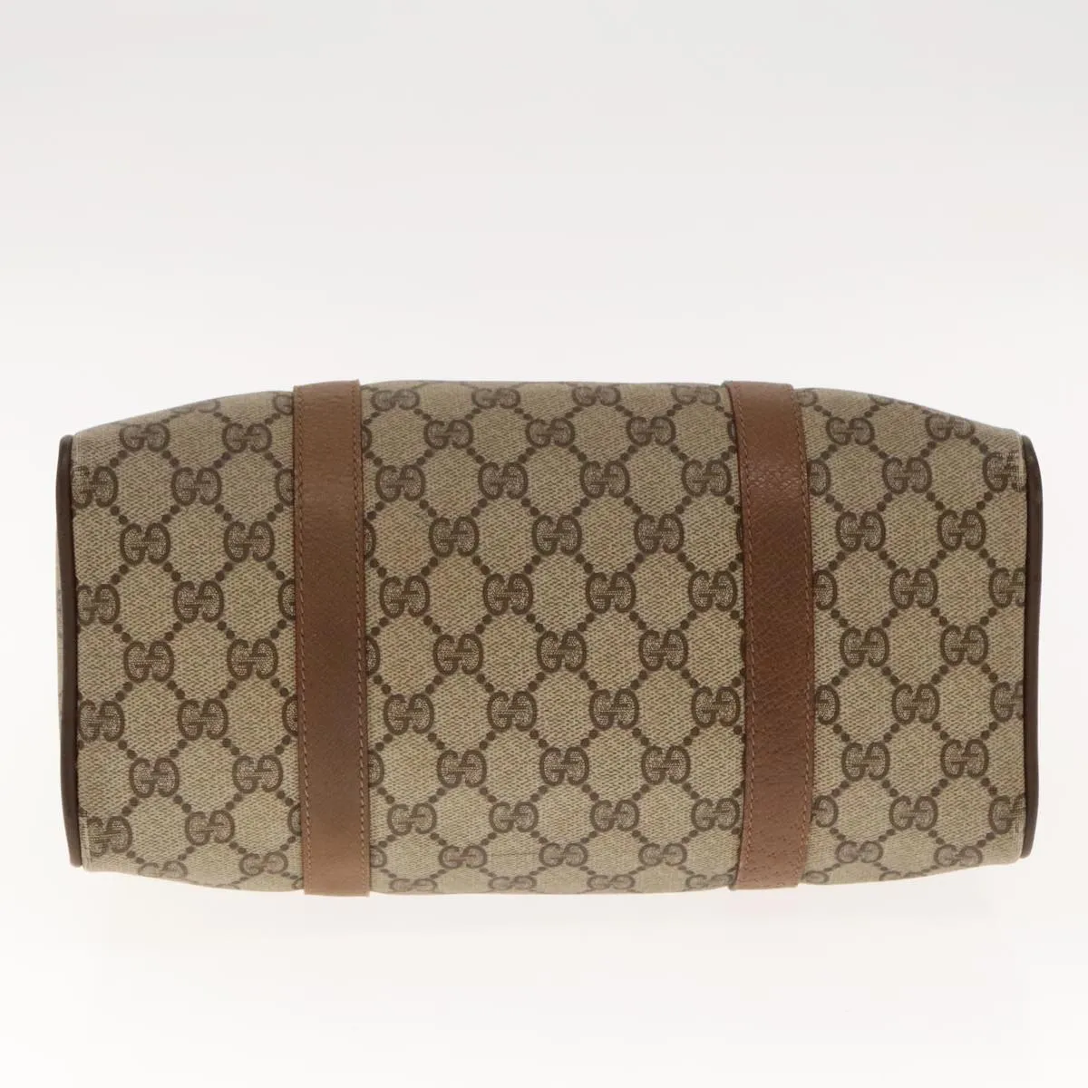 GUCCI GG Supreme Web Sherry Line Boston Bag PVC Beige Red 116 02 006 94986