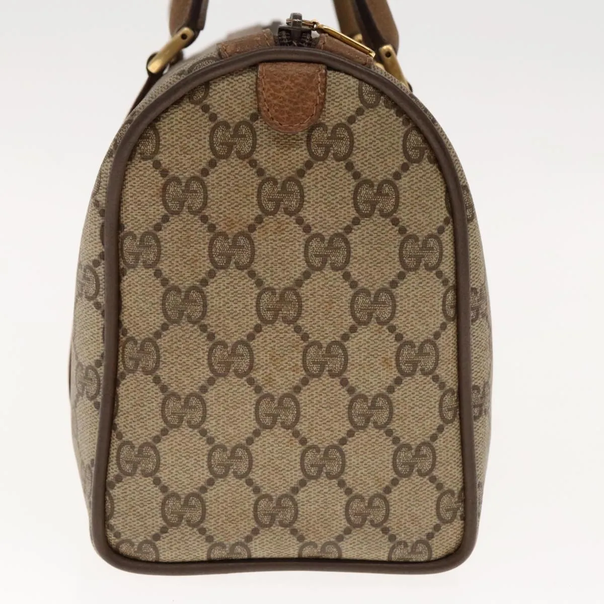 GUCCI GG Supreme Web Sherry Line Boston Bag PVC Beige Red 116 02 006 94986