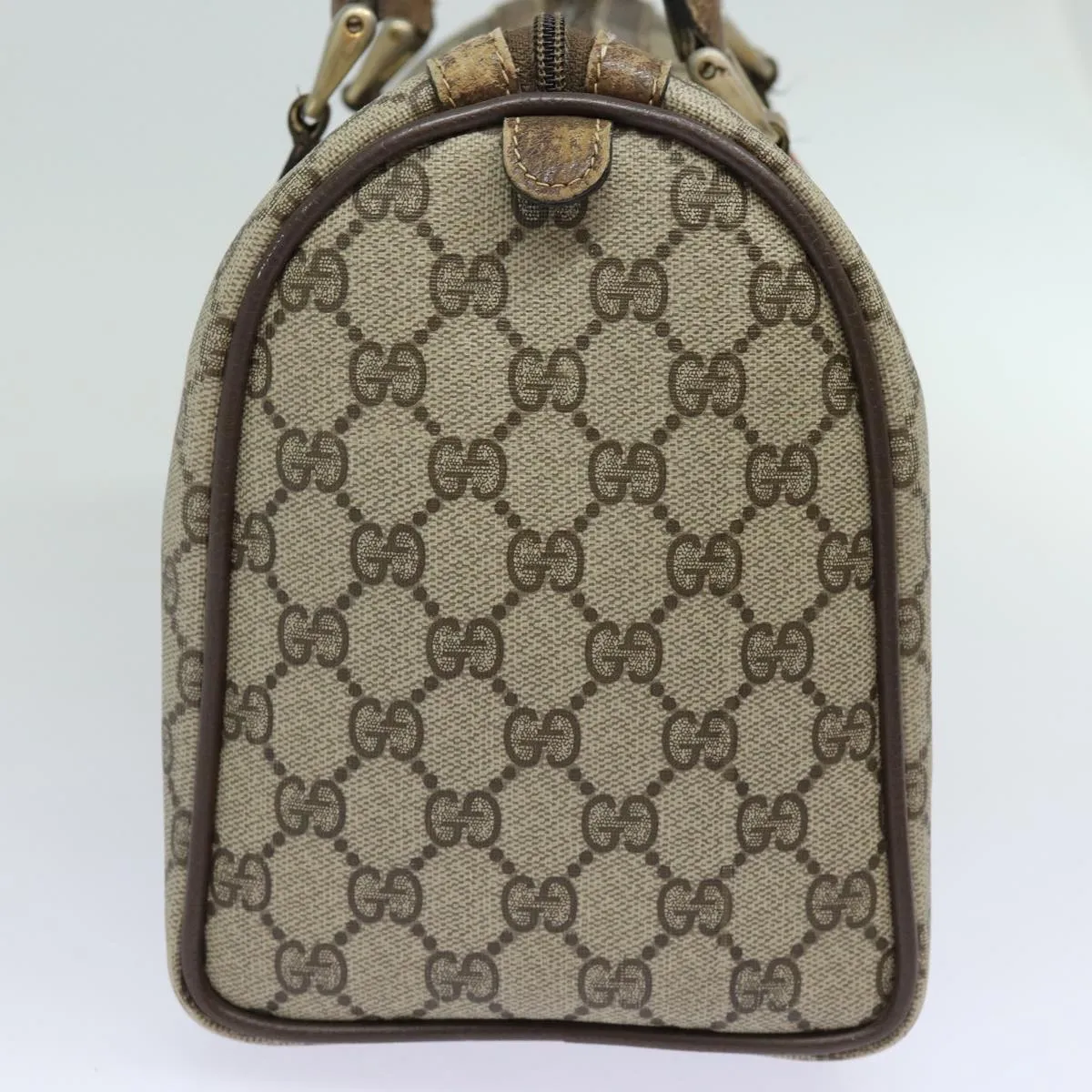 GUCCI GG Supreme Web Sherry Line Boston Bag PVC Beige Red 40 02 007 79749