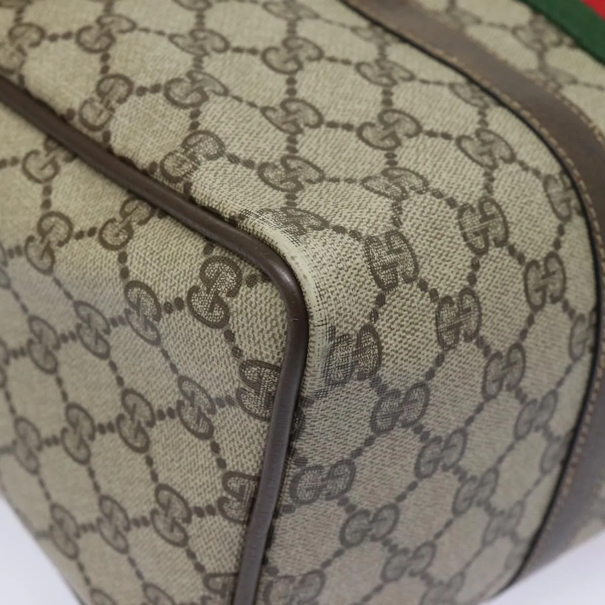 GUCCI GG Supreme Web Sherry Line Boston Bag PVC Beige Red 40 02 007 79749