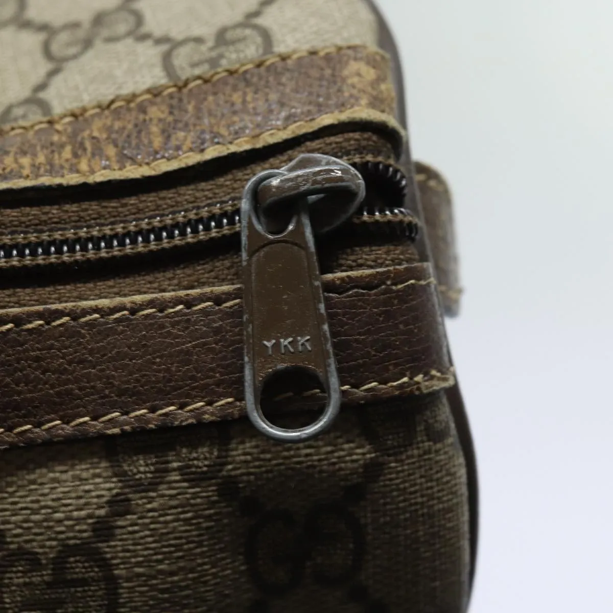GUCCI GG Supreme Web Sherry Line Boston Bag PVC Beige Red 40 02 007 79749
