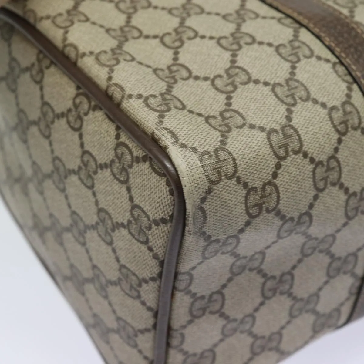 GUCCI GG Supreme Web Sherry Line Boston Bag PVC Beige Red 40 02 007 79749