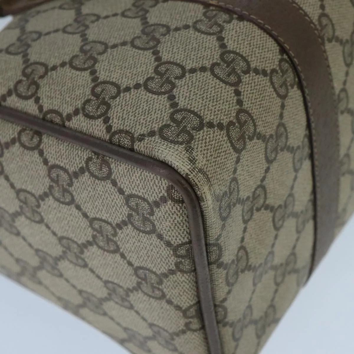 GUCCI GG Supreme Web Sherry Line Boston Bag PVC Beige Red 58 02 006 101466