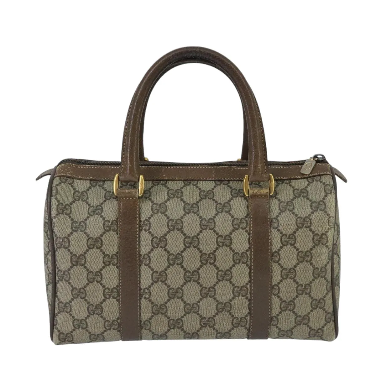 GUCCI GG Supreme Web Sherry Line Boston Bag PVC Beige Red 58 02 006 101466
