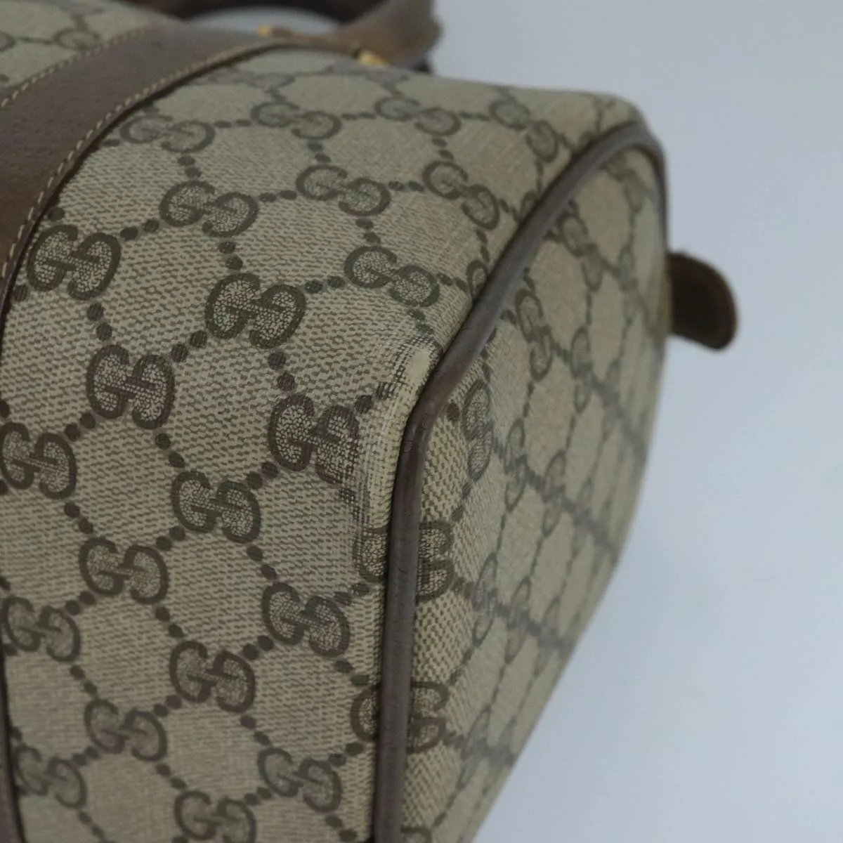 GUCCI GG Supreme Web Sherry Line Boston Bag PVC Beige Red 58 02 006 101466