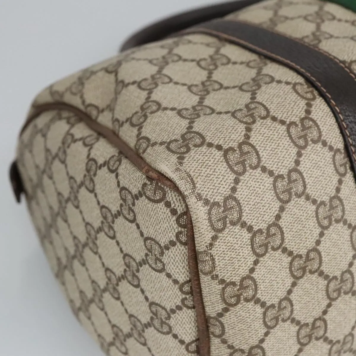 GUCCI GG Supreme Web Sherry Line Boston Bag PVC Beige Red Green mr633
