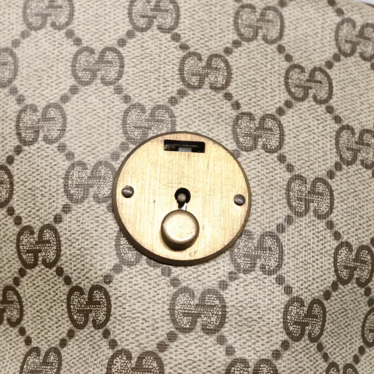 GUCCI GG Supreme Web Sherry Line Boston Bag PVC Leather Beige Red mr334