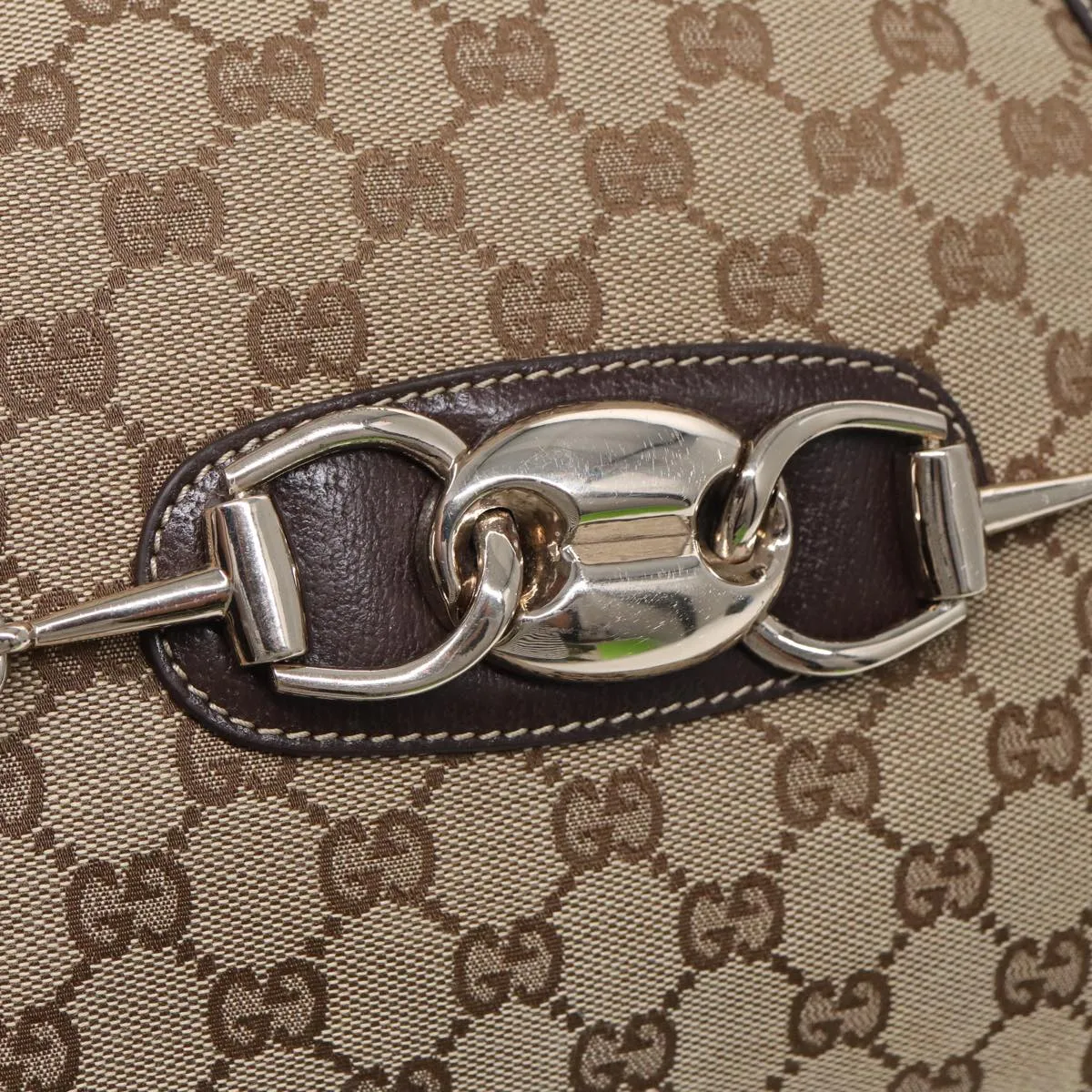 GUCCI Horsebit GG Canvas Boston Bag Beige 159398 mr355