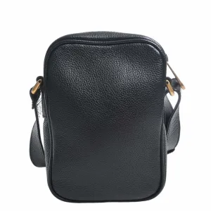 GUCCI Leather Print Shoulder Bag 574803 Black Women's