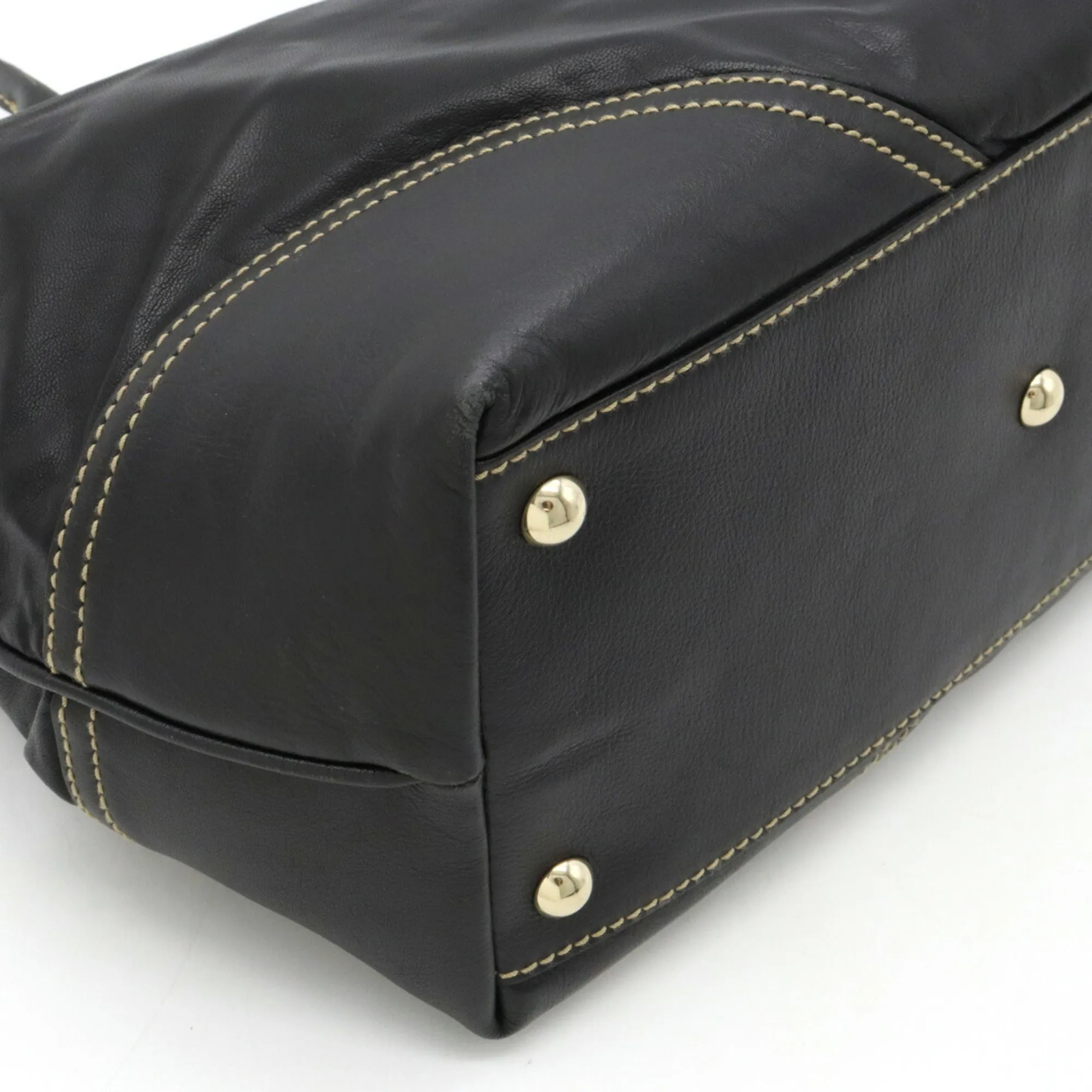 GUCCI New Britt Tote Bag Shoulder Leather Black 169946