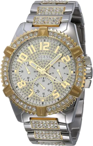 GUESS Stainless Steel Gold-Tone Crystal Embellished Bracelet Watch