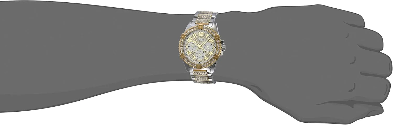 GUESS Stainless Steel Gold-Tone Crystal Embellished Bracelet Watch
