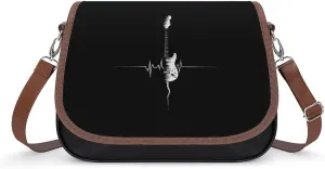 Guitar EKG Heartbeat Crossbody Bags for Women Trendy Shoulder Satchel Purses Messenger Bag