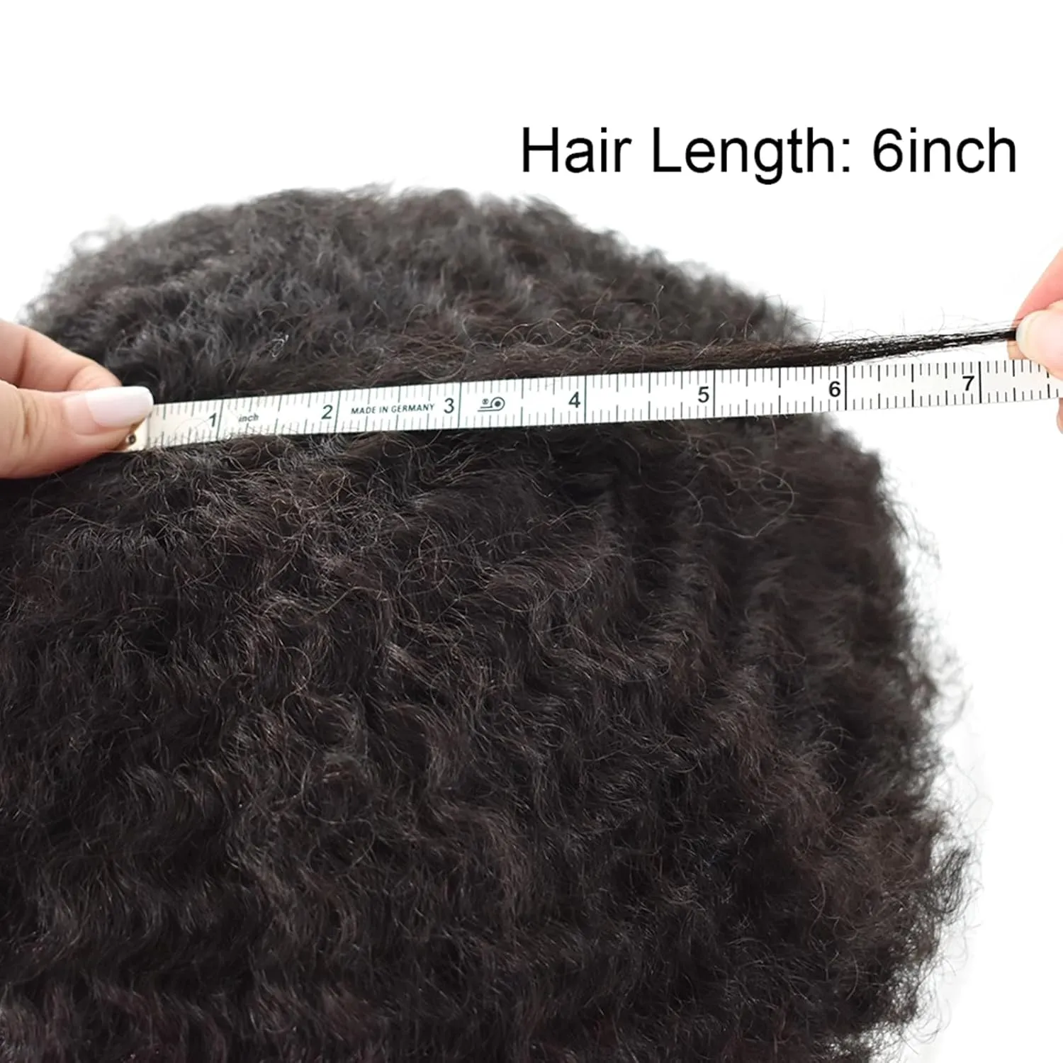 Hair Units for Black Mens Afro Toupee Curly Human Hair Replacement Full Lace Mens Hairpiece System Coily Hair Piece Men Weave Units (1# Jet Black, 8MM Afro Wavy)