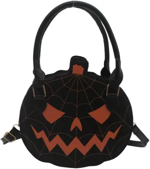 Halloween Purse Pumpkin Purse Crossbody Bag Novelty Devil Shoulder Bag PU Leather Halloween Pumpkin Crossbody Purse