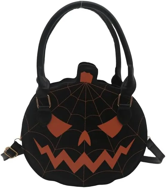 Halloween Purse Pumpkin Purse Crossbody Bag Novelty Devil Shoulder Bag PU Leather Halloween Pumpkin Crossbody Purse