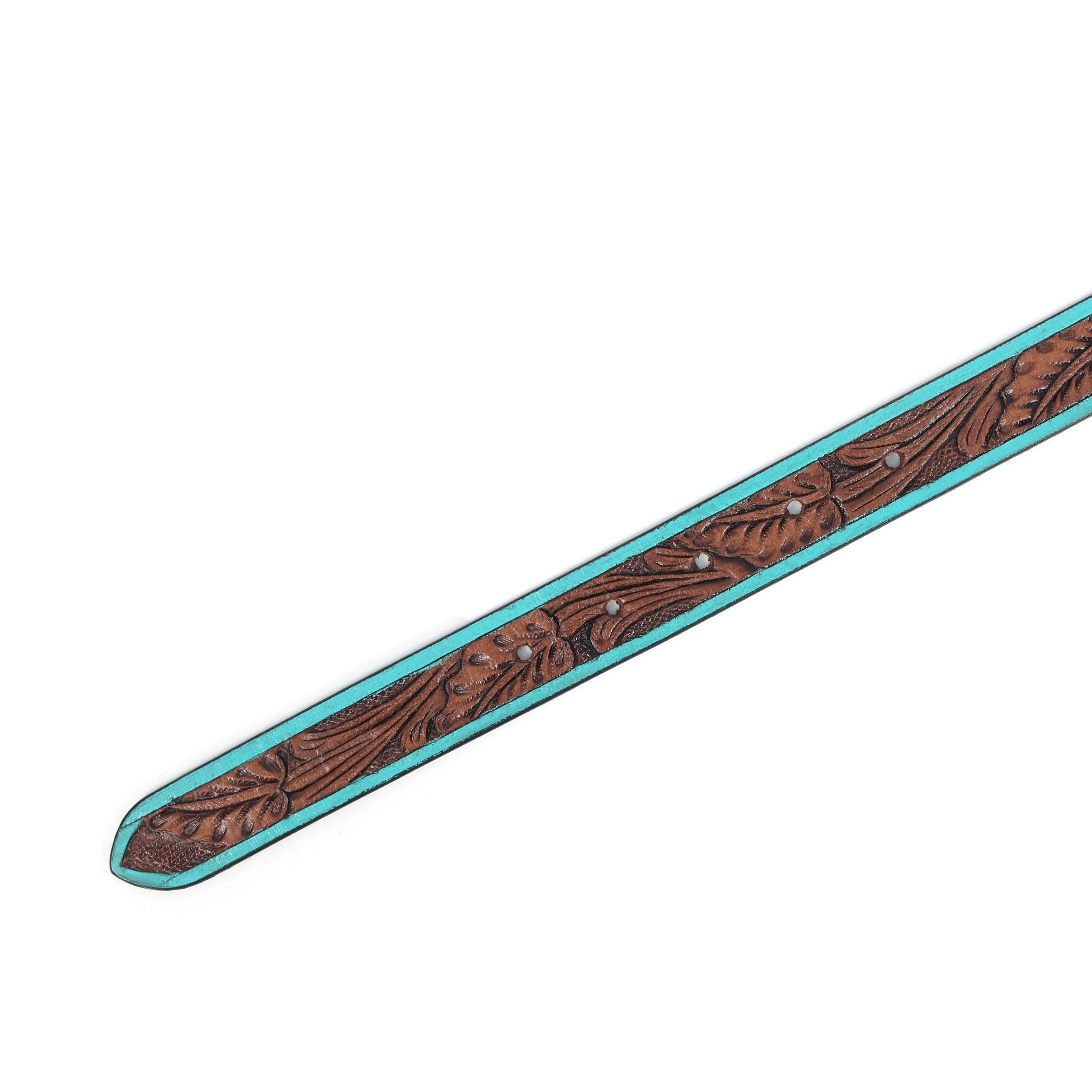 Hand-Carved Leather Belt – Stylish and Unique Handmade Design for Men and Women. LB-839