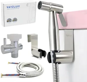 Handheld Bidet Sprayer for Toilet - Bidets for Existing Toilets Adjustable Water Pressure with Bidet Hose for Feminine Wash, Stainless Steel Muslim Shower Jet Spray for Toilet