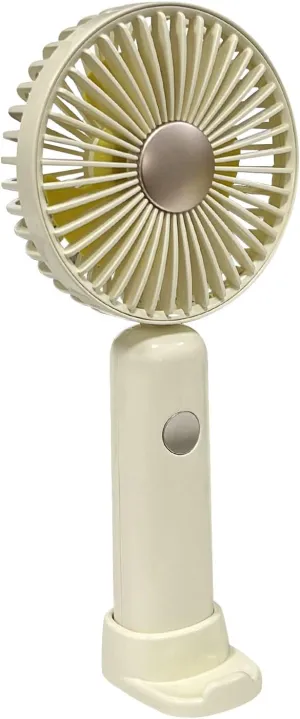 Handheld Fan, 6 Speed Personal Handheld and Desktop with Base, Lightweight USB Rechargeable for Travel Indoor Outdoor (White)