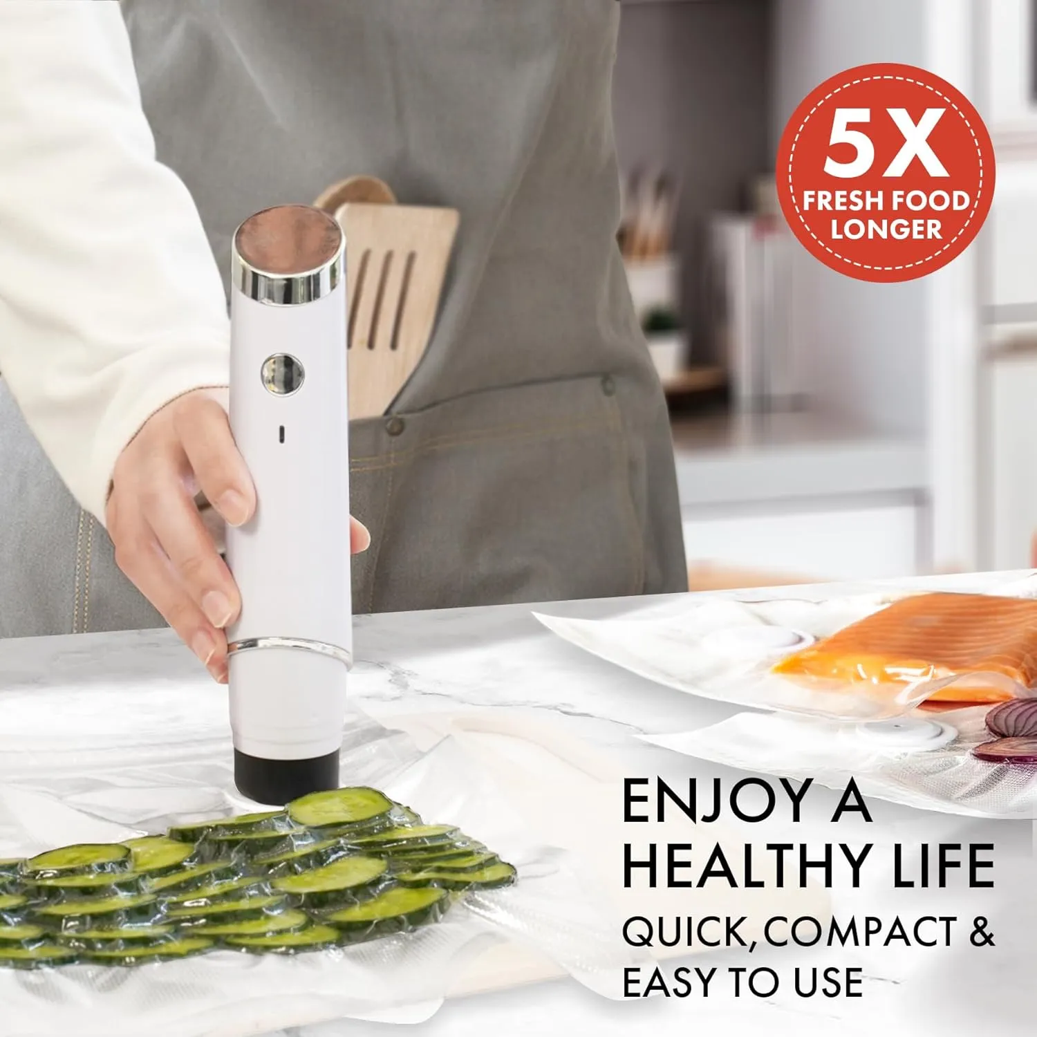 Handheld Vacuum Sealer for Food, Portable Cordless Sealer with 30 Reusable Bags for Sous Vide and Airtight Food Storage (Vacuum Sealer   30 Bags)