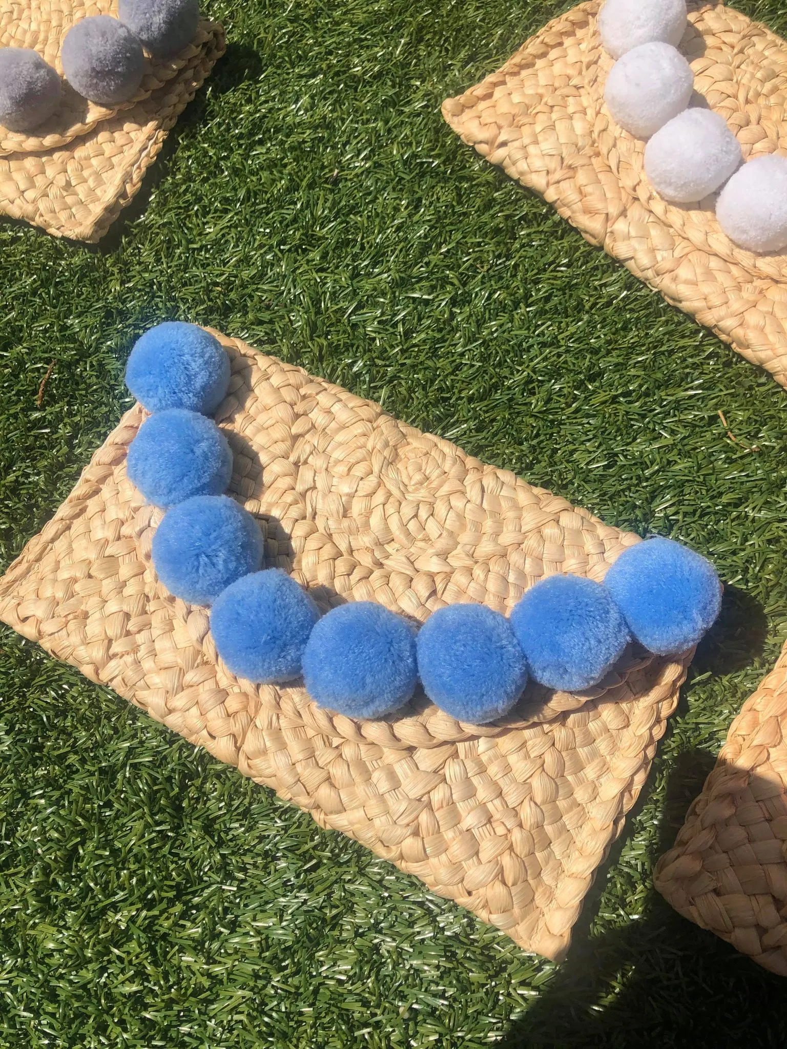 Handmade Pom Pom Clutch