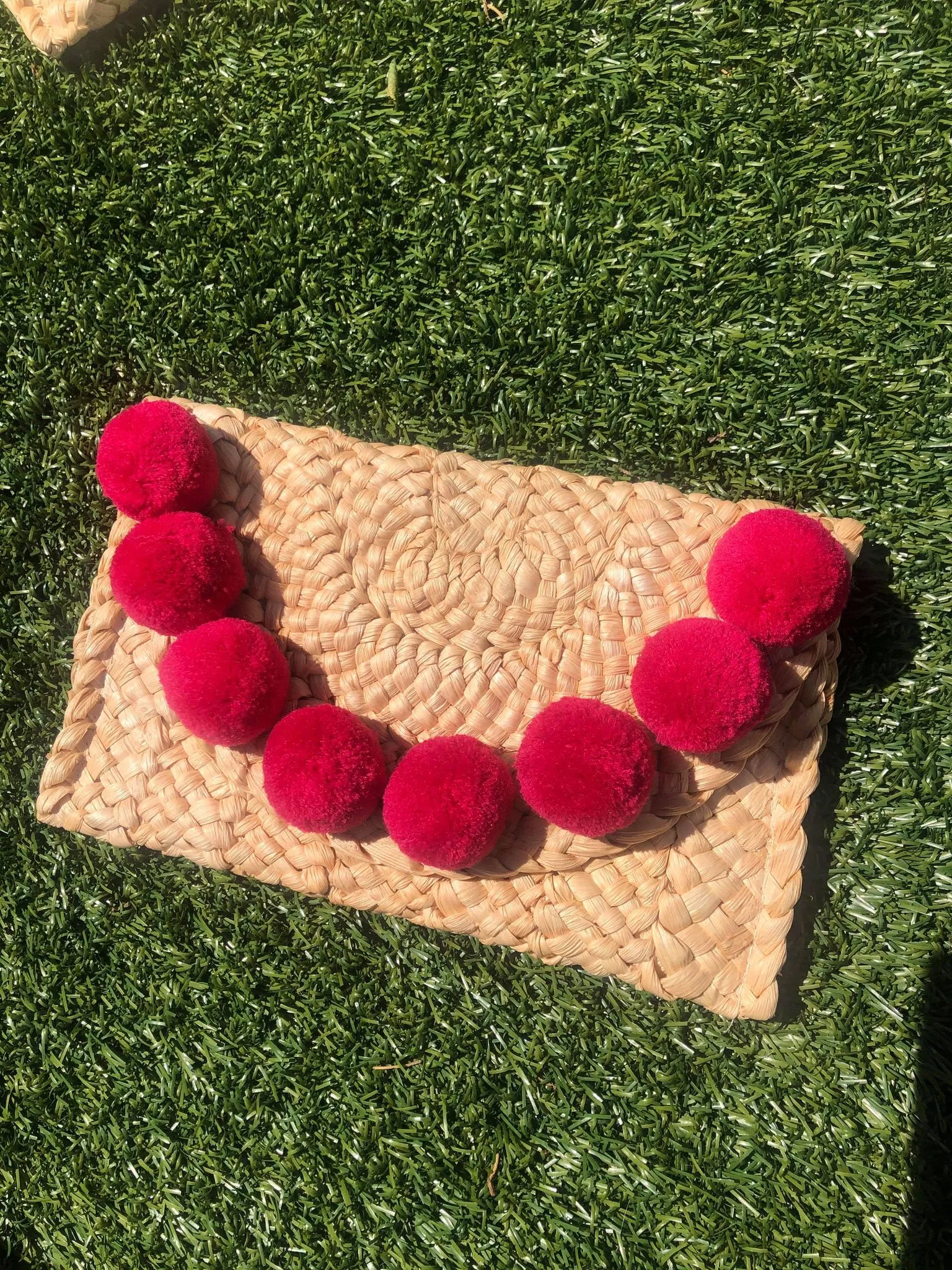 Handmade Pom Pom Clutch