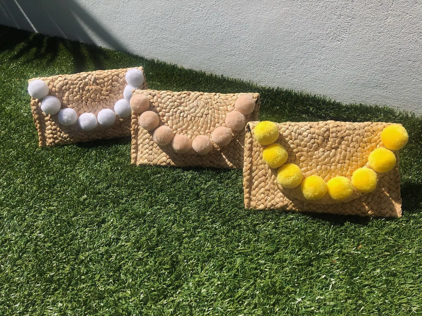 Handmade Pom Pom Clutch