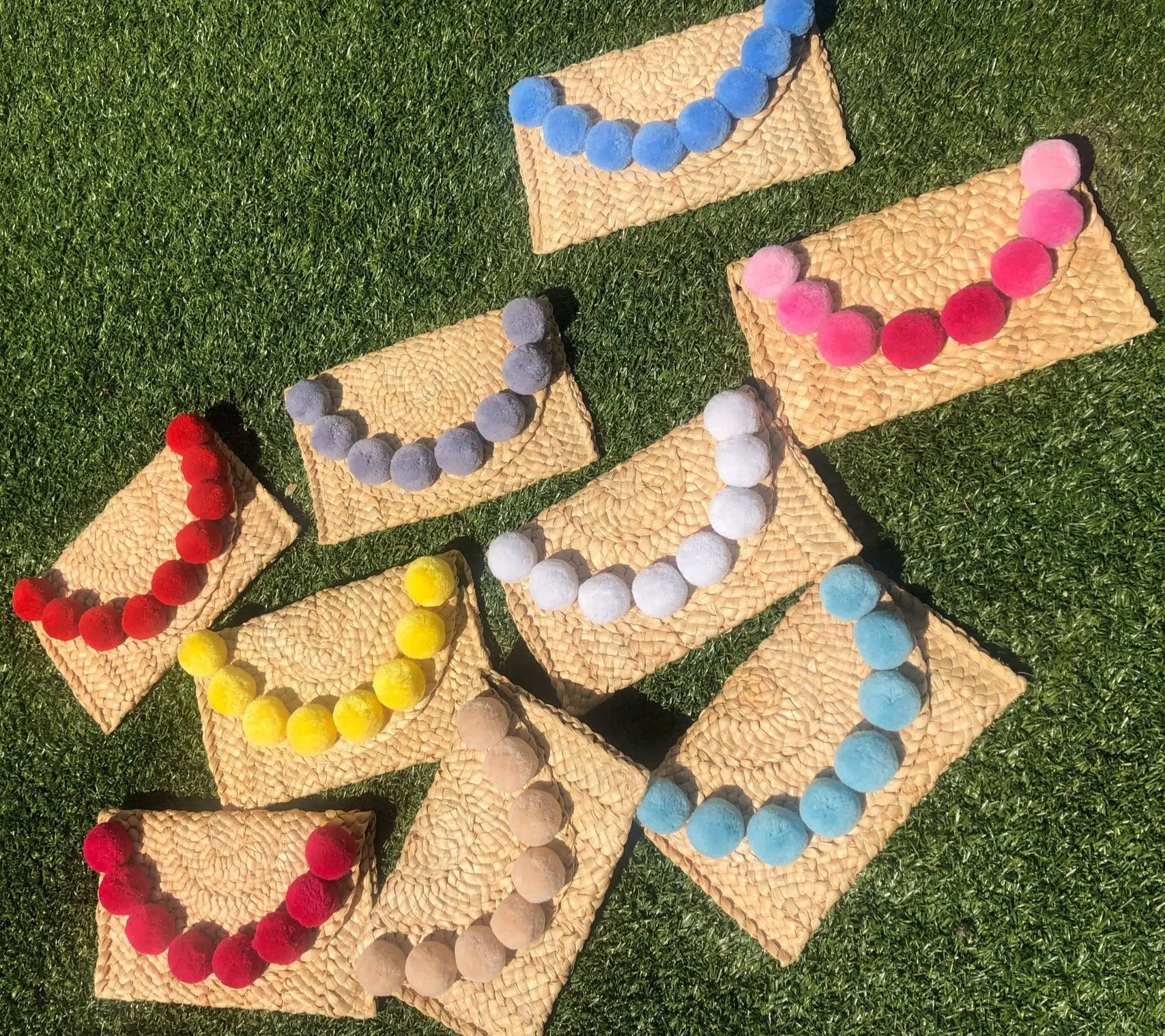 Handmade Pom Pom Clutch