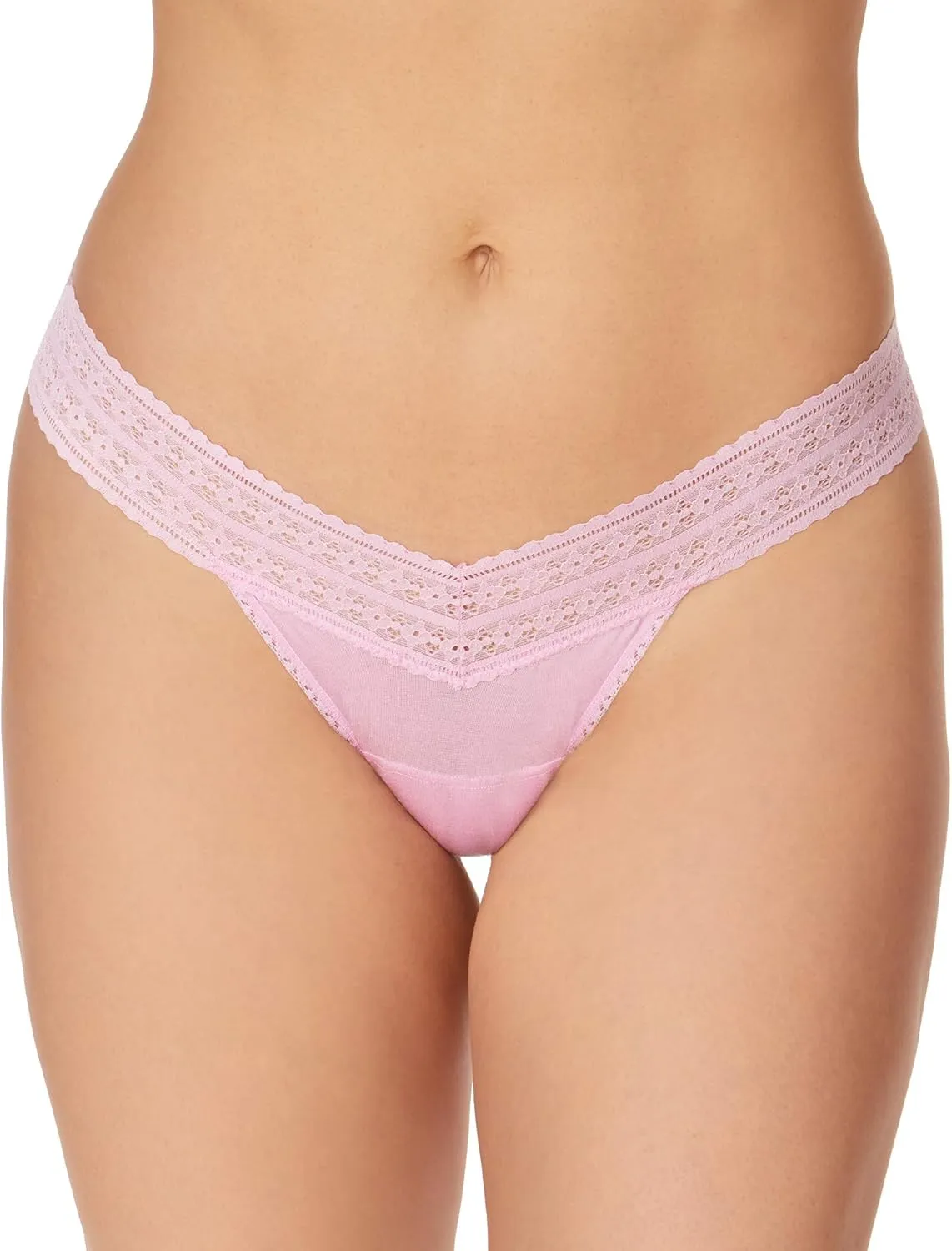 hanky panky - Dreamease Low Rise Thongs for Women | Lacy Lingerie Underwear, Eco Cotton Panties | One Size (2-12) | 3 Pack