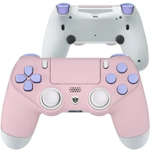 HEXGAMING NEW SPIKE 2 Back Buttons & Interchangeable Thumbsticks & Triggers Stop Compatible with ps4 Pro Controller with Paddles - Pink Violet White
