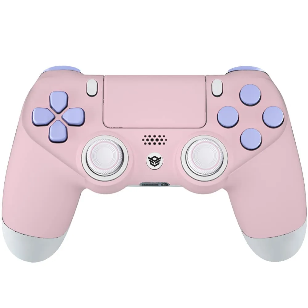 HEXGAMING NEW SPIKE 2 Back Buttons & Interchangeable Thumbsticks & Triggers Stop Compatible with ps4 Pro Controller with Paddles - Pink Violet White