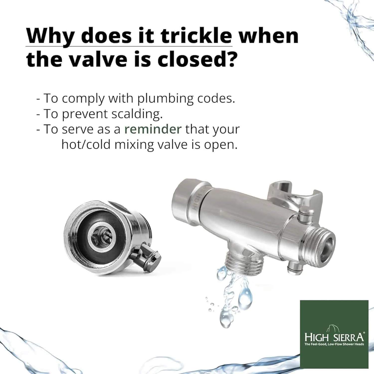 High Sierra® - Solid Metal 4-Way Combo REFLECTION™ Fixed and Hanheld Shower Heads with Slipped Free Rubber Grip. Run Separately or Both at Full Flow - 1.8 GPM per Shower Head - Brushed Gold Finish