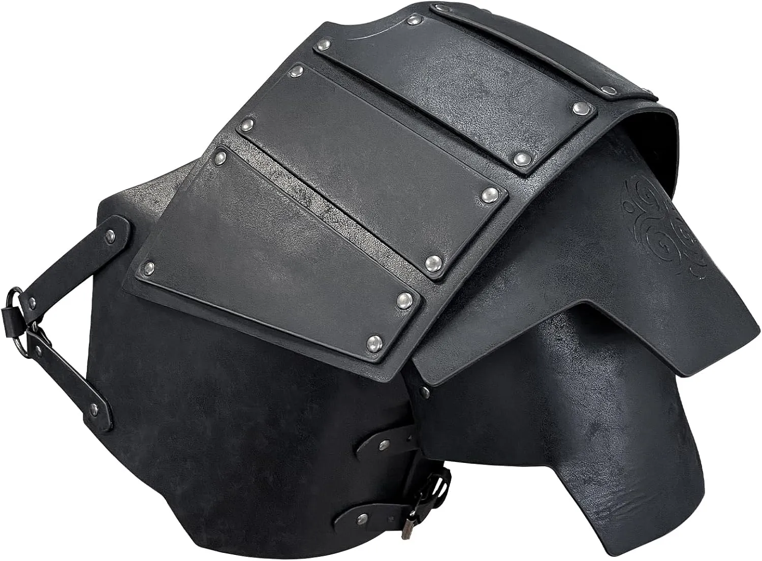 HiiFeuer Viking Faux Leather Single Pauldron Shoulder Armor, Retro Medieval Knight Shoulder Armor for LARP/Cosplay