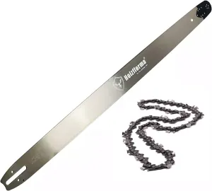 Holzfforma Solid Bar & Full Chisel Chain Combo Compatible with HUSQVARNA Chainsaw Models like 61 66 262 266 268 272 281 288 362 365 372 Pro 36 Inch 3/8 .063 114DL