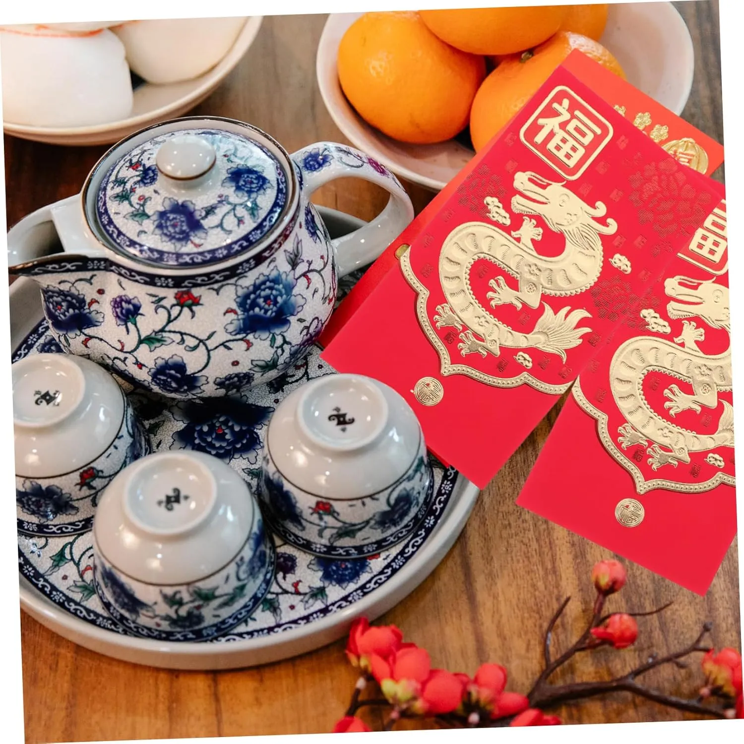 Home Seeker 30 Envelopes New Year Envelopes Red Money Pocket Year Dragon Red Envelope 2024 Money Bag Festival Red Envelope Dragon Pattern Envelope Wallet 3D Paper Home Pool