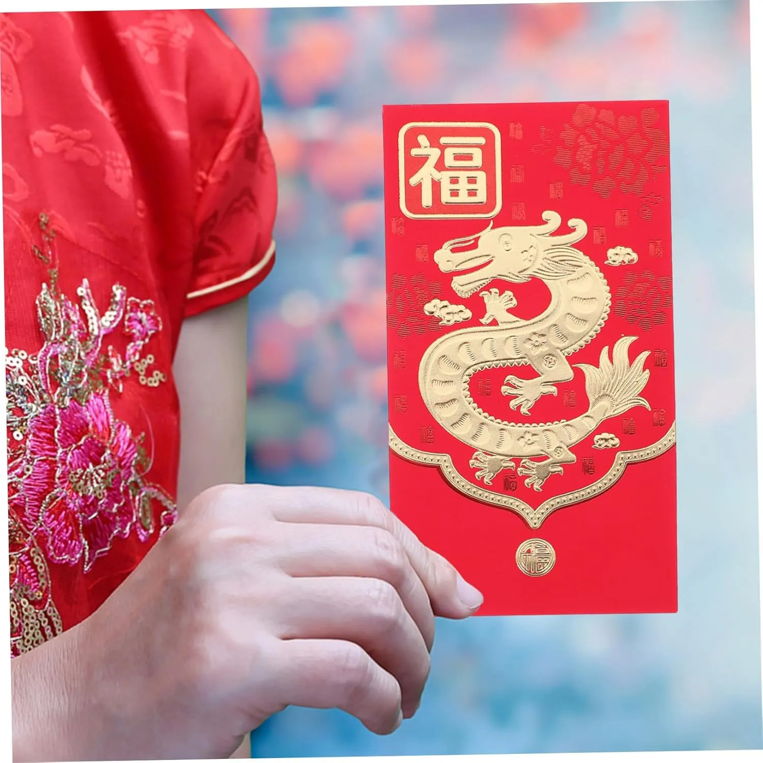 Home Seeker 30 Envelopes New Year Envelopes Red Money Pocket Year Dragon Red Envelope 2024 Money Bag Festival Red Envelope Dragon Pattern Envelope Wallet 3D Paper Home Pool