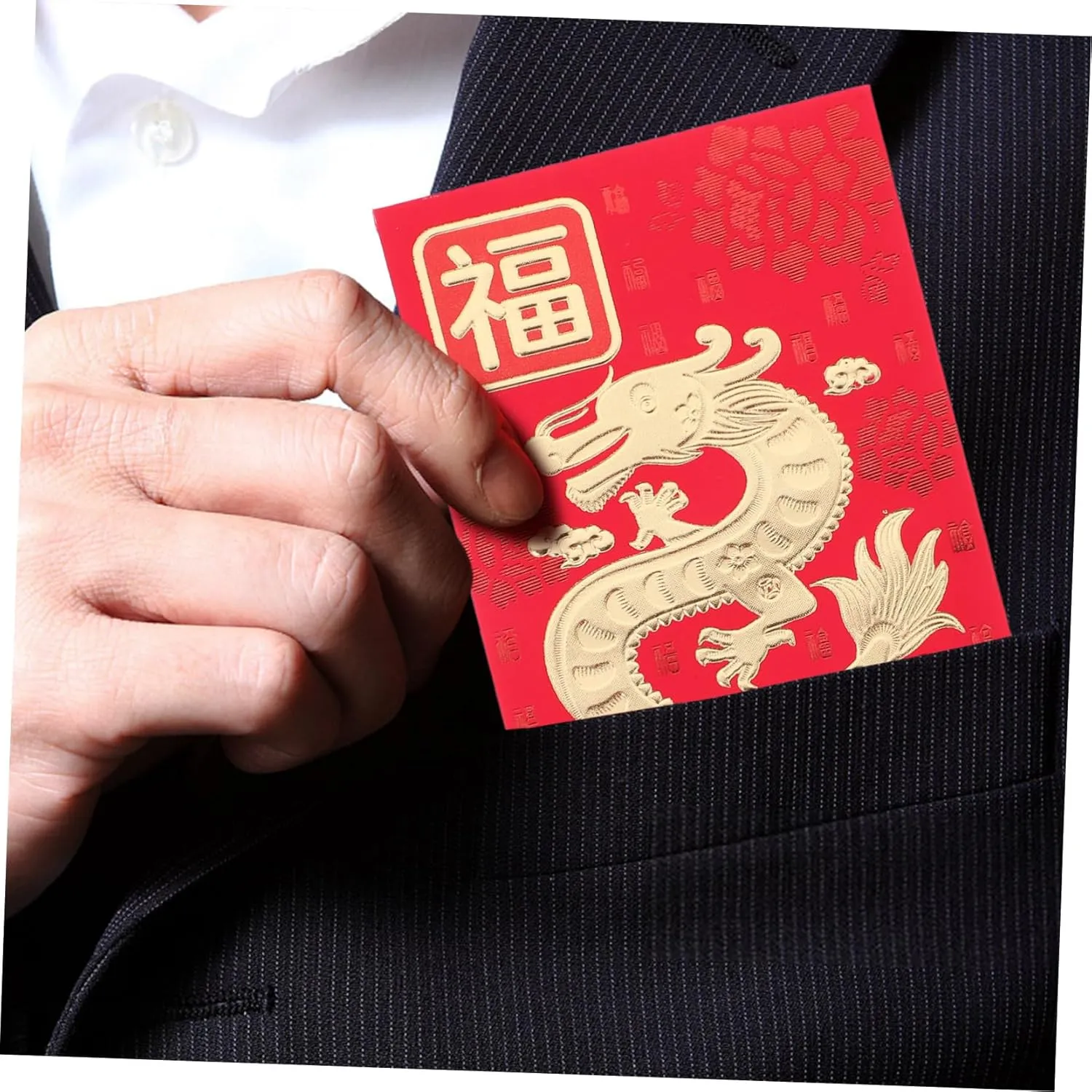 Home Seeker 30 Envelopes New Year Envelopes Red Money Pocket Year Dragon Red Envelope 2024 Money Bag Festival Red Envelope Dragon Pattern Envelope Wallet 3D Paper Home Pool