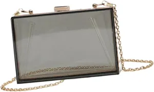 Homoyoyo 1pc Acrylic Women Cross Body Bag Transparent Candy Color Evening Chain Bag for Parties and Banquets Detachable Strap Lightweight Design Present for Fashionable Women